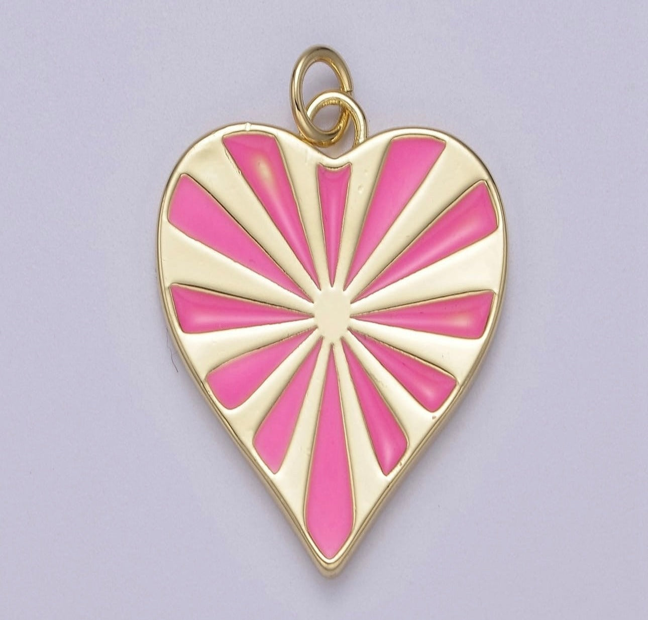 Pink Enamel Heart Charm