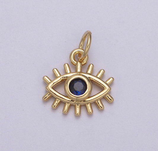 Blue CZ Evil Eye Charm