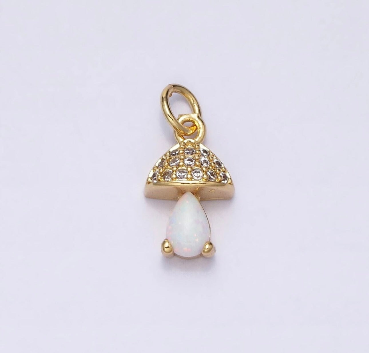 Opal CZ Mushroom Charm