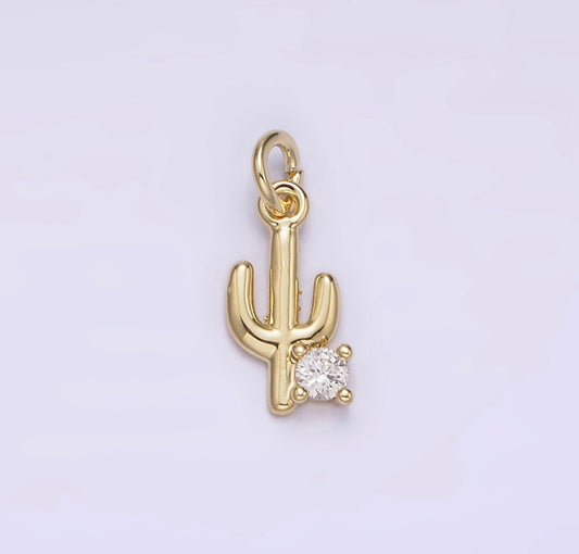 CZ Cactus Charm