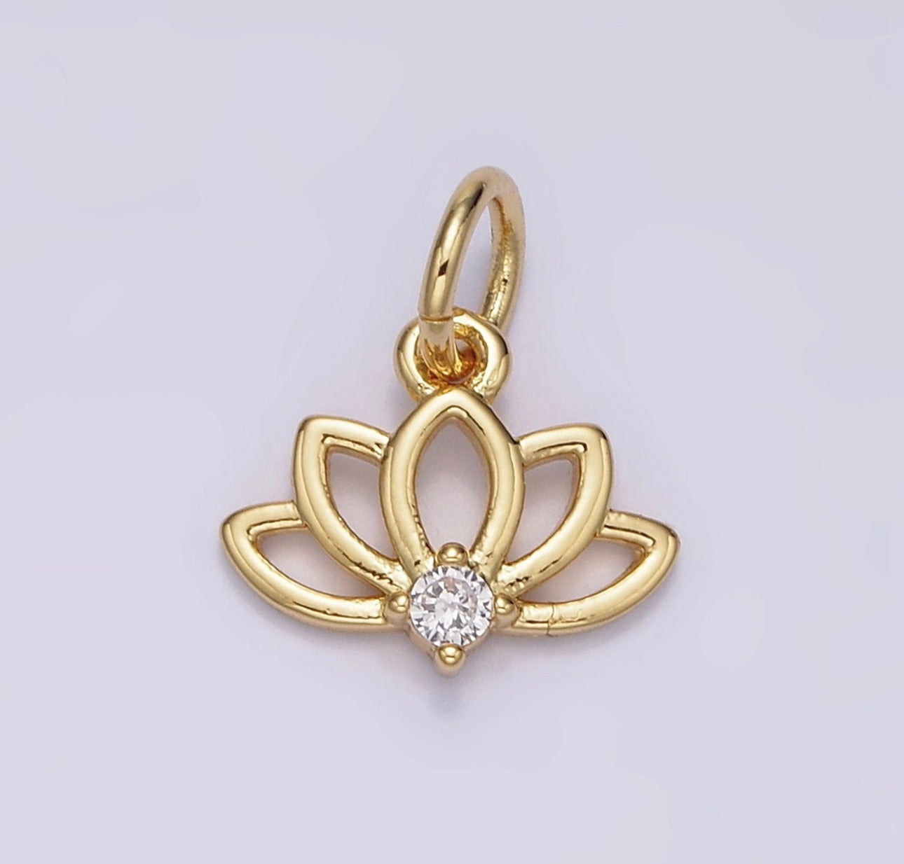 CZ Lotus Charm