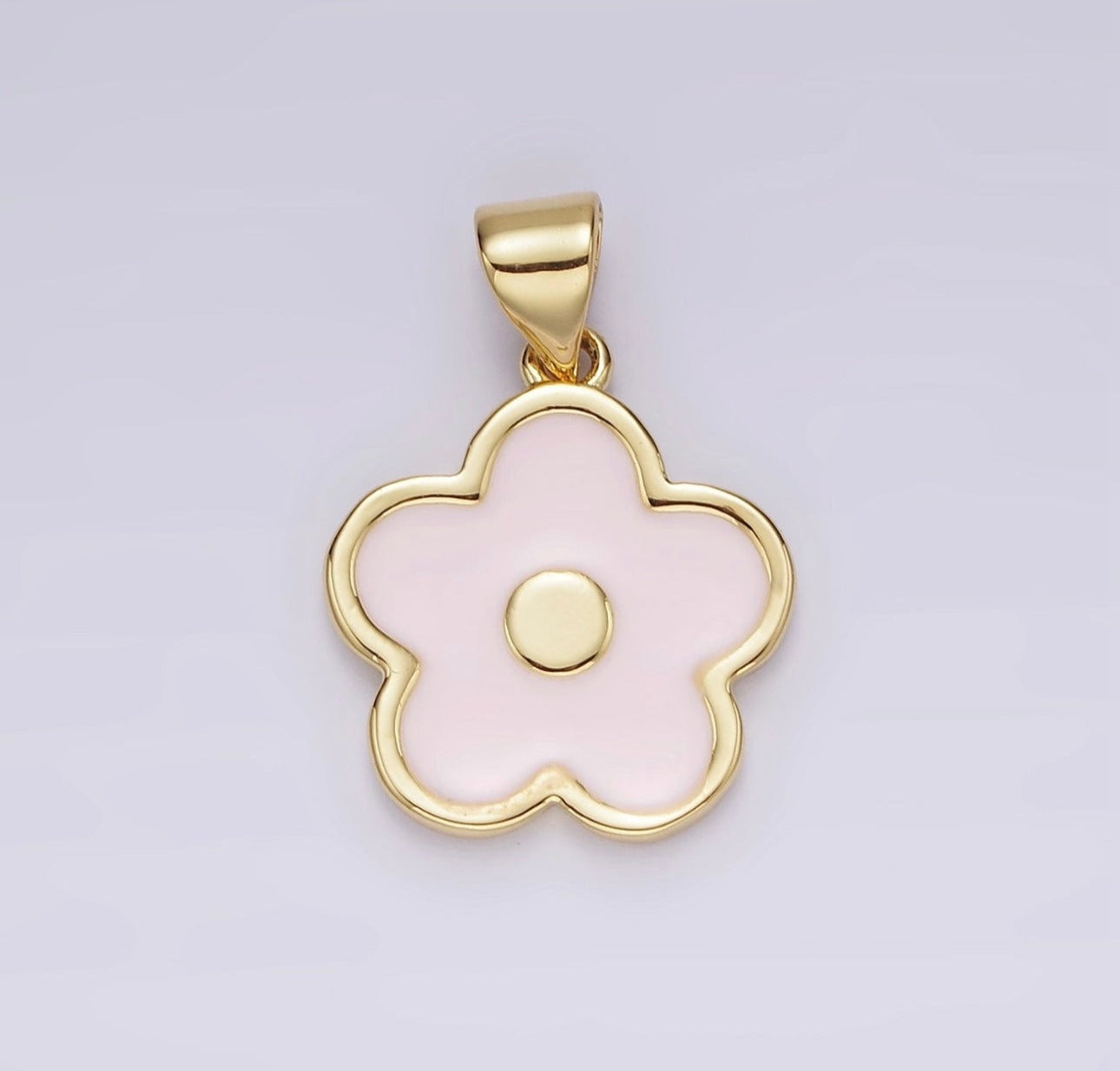 Pink Enamel Flower Charm