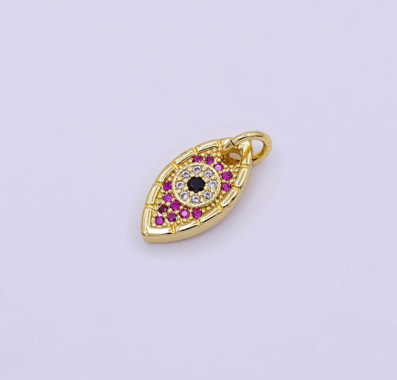 Pink CZ Evil Eye Charm