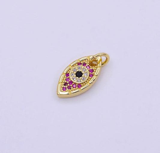 Pink CZ Evil Eye Charm